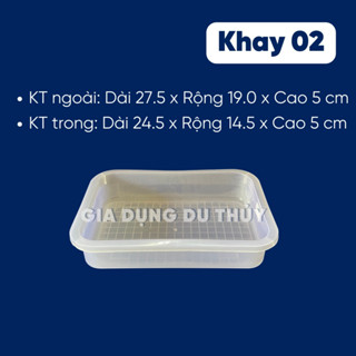  Khay nhựa chữ nhật đa năng trong suốt  S2: 27.5x19x5cm  đựng thực phẩm linh kiện nhựa PP cao cấp 