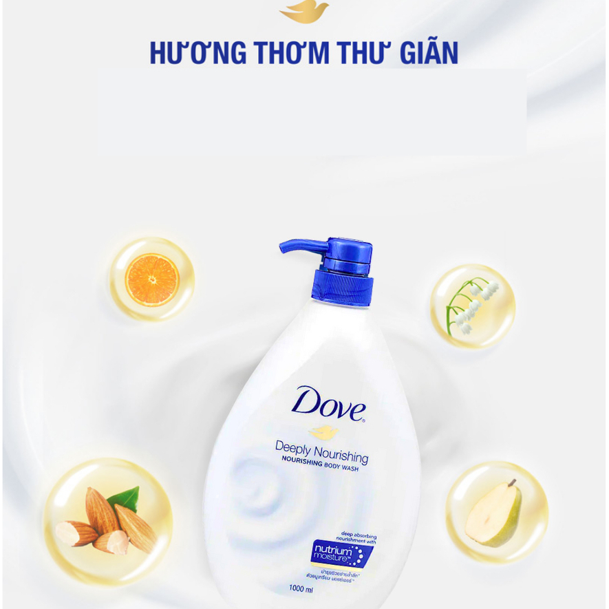 Sữa tắm Dove thái lan dưỡng ẩm chuyên sâu sáng mịn phục hồi da body dung tích 1000ml