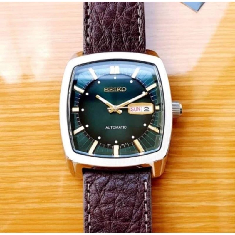 đồng hồ nam dây da seiko vuông