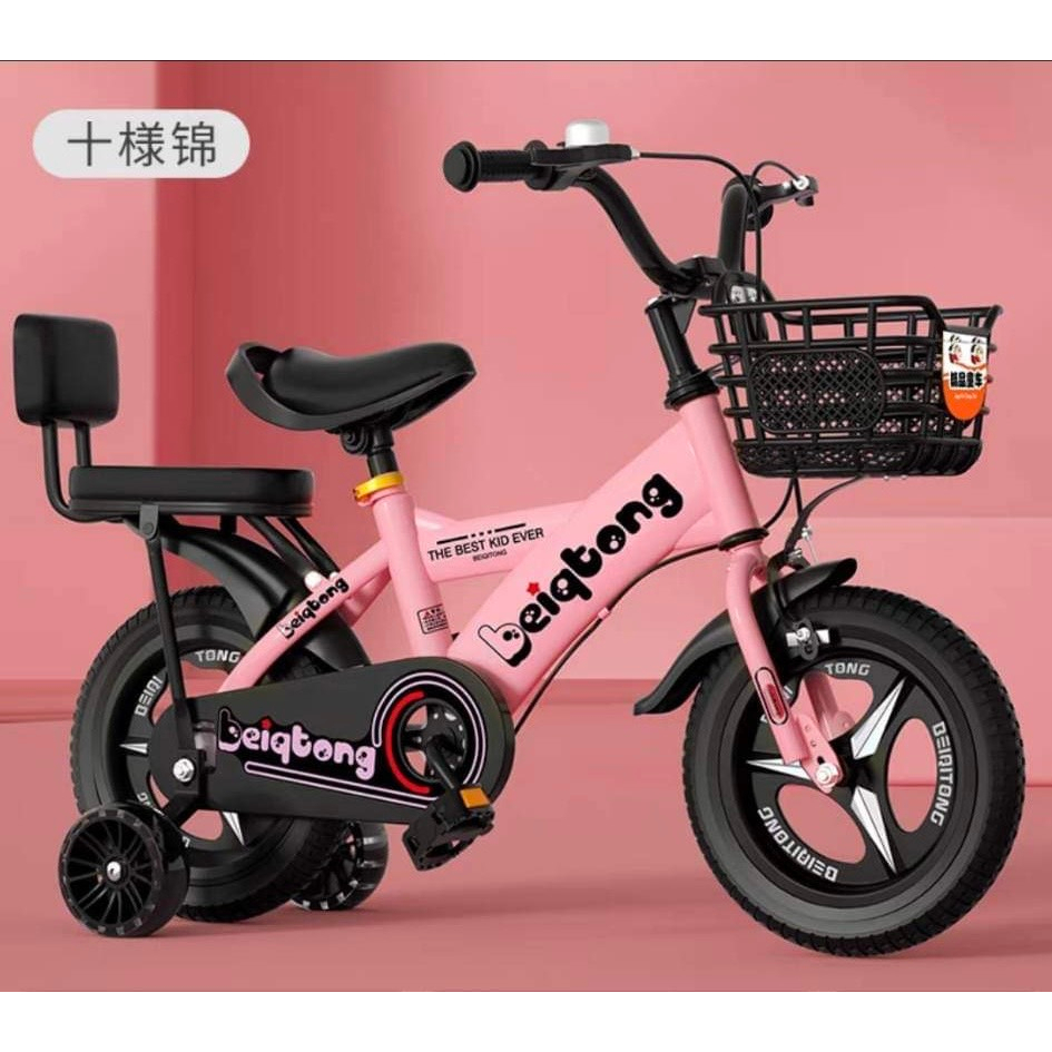 Xe đạp BEIQUITON dáng mới cho bé vành đúc có yên sau