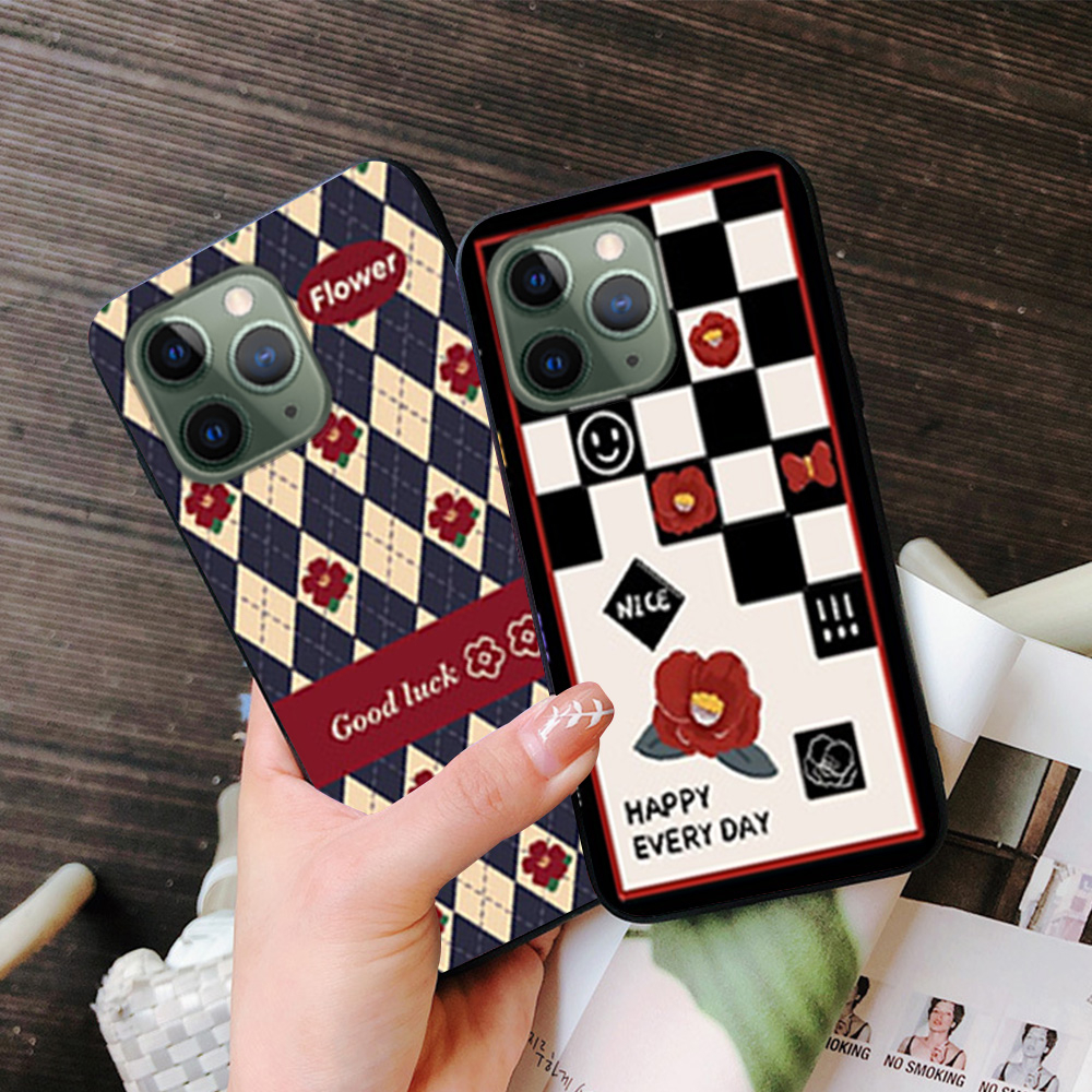 Ốp lưng Iphone 12 / ip 12 mini / ip 11 in hình kẻ ô vuông nhiều màu siêu xinh siêu cute