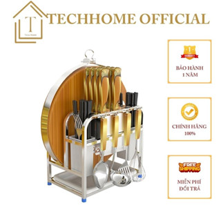 Kệ Để Dao Thớt Đũa Inox TECH HOME Đa Năng Tiện Dụng