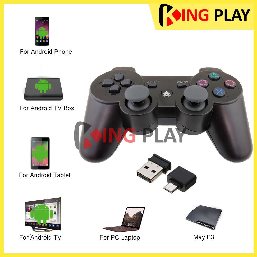 Tay cầm chơi game PC Laptop TV Điện thoại Android - Tay cầm không dây P3 pin sạc chơi full skill Fifa Online 4 Pes