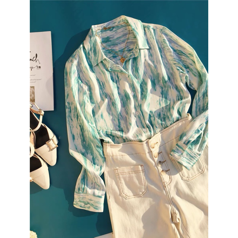 Sơ mi hoạ tiết siêu lạ siêu đẹp chất mát