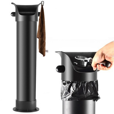 Hộp đã bã cà phê dạng đứng ống tròn - Knock Box đen