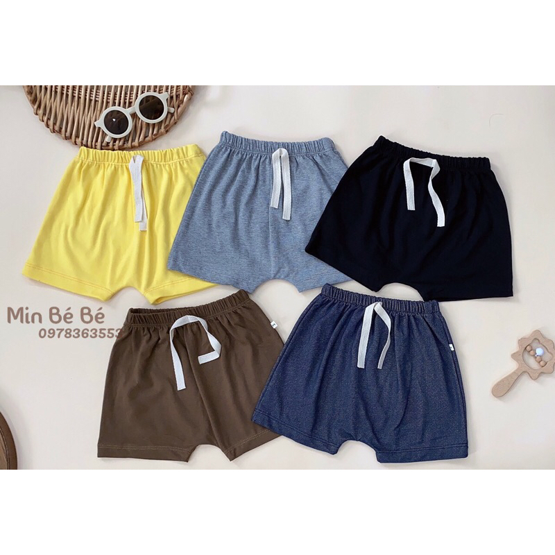 Quần đùi cotton bảng màu trơn cho bé