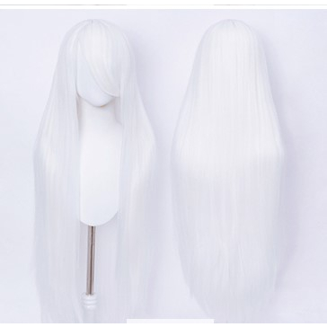Tóc giả dài 100cm màu trắng lưới hoa mái nguyên hóa trang halloween chịu nhiệt - wig Sakana cosplay