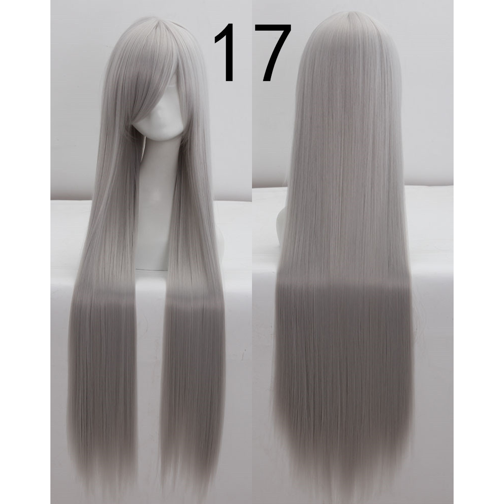 Tóc giả dài 100cm màu trắng lưới hoa mái nguyên hóa trang halloween chịu nhiệt - wig Sakana cosplay