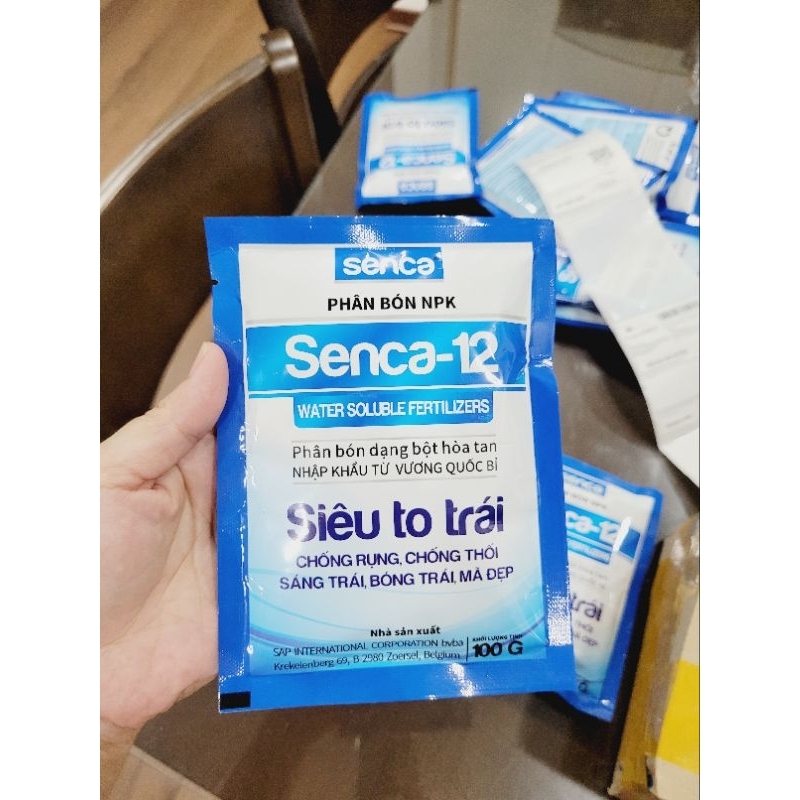 Phân bón Senca 12 ( Siêu to trái, chống rụng, chống thối gói 100gam)