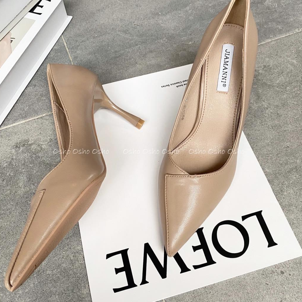 Giày Cao Gót Nữ Phong Cách OSHO Thiết Kế Cách Điệu Mũi Giày, Gót Nhọn, Chất Da PU Mềm Mại 995-2