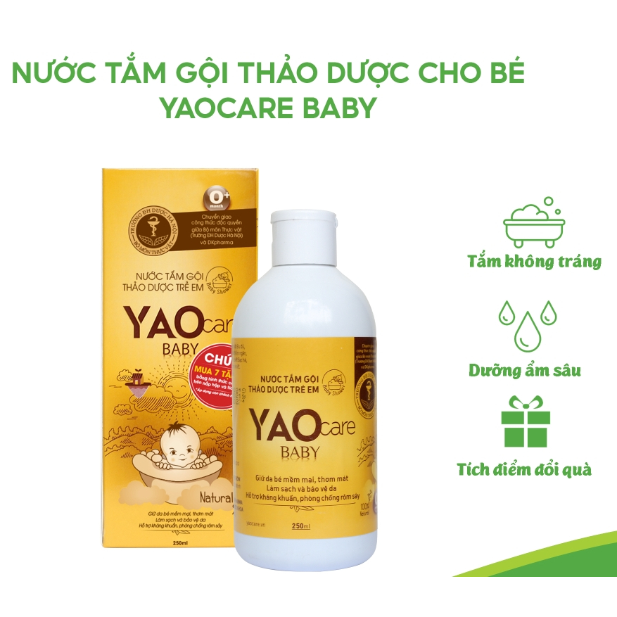 Nước tắm gội thảo dược YAOCARE Baby cho Bé - Chai 250ml - Yaocare DKX