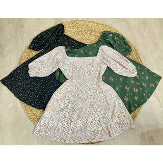 Bigsize  -Đầm hoa nhí cổ vuông tay phồng - Lucy dress