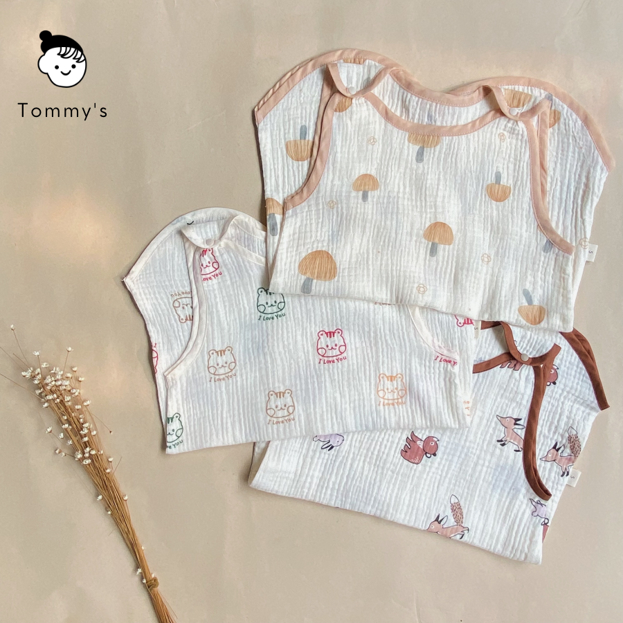 Túi Ngủ Cho Bé Mùa Hè Chất Liệu Xô Muslin Cao Cấp Hàn Quốc Siêu Mềm Mát TOMMY HOUSE