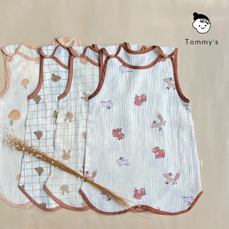 Túi Ngủ Cho Bé Mùa Hè Chất Liệu Xô Muslin Cao Cấp Hàn Quốc Siêu Mềm Mát TOMMY HOUSE