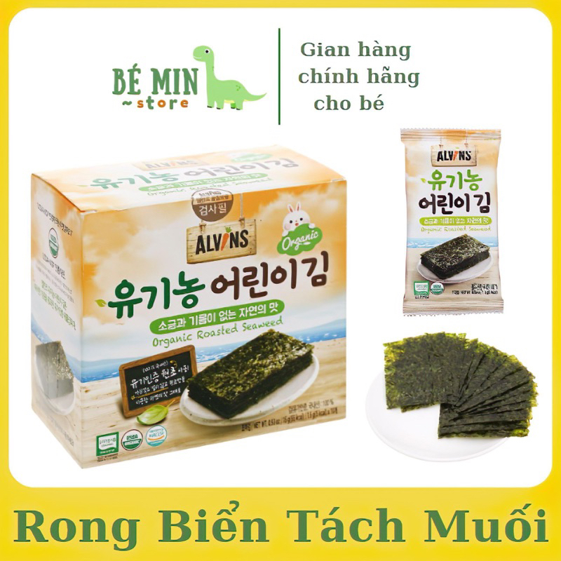 Rong Biển Hữu Cơ Tách Muối Hàn Quốc Alvins Bebedang 15gr