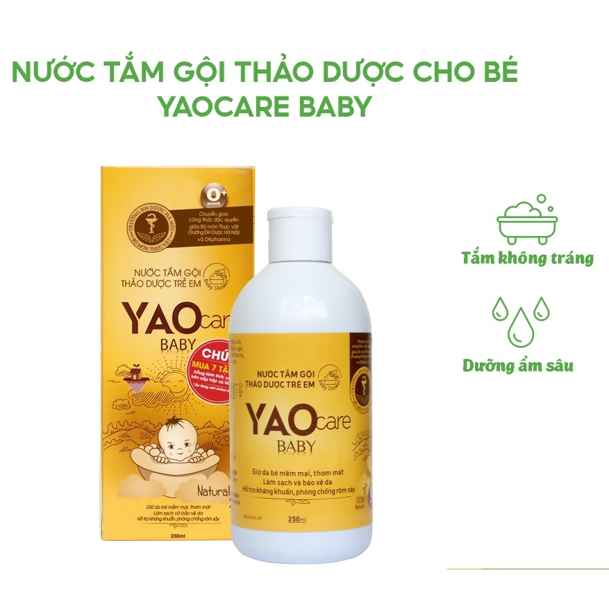 Nước tắm gội thảo dược YAOCARE Baby 250ml cho bé