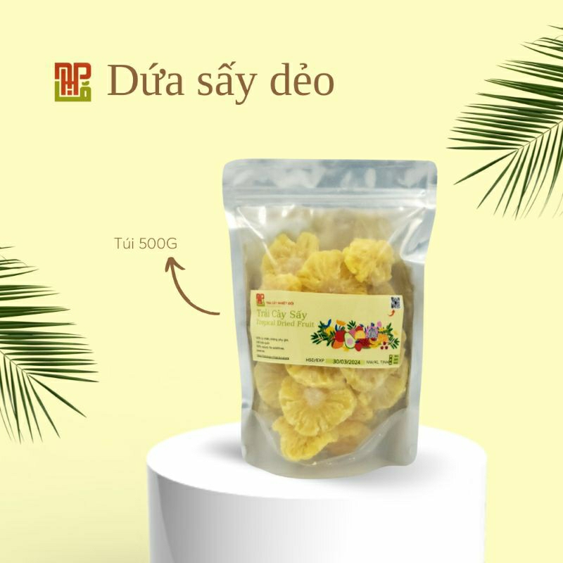 Thơm sấy dẻo- Mứt dứa sấy dẻo không đường loại đặc biệt - giàu vitamin và chất xơ tốt cho sức khỏe