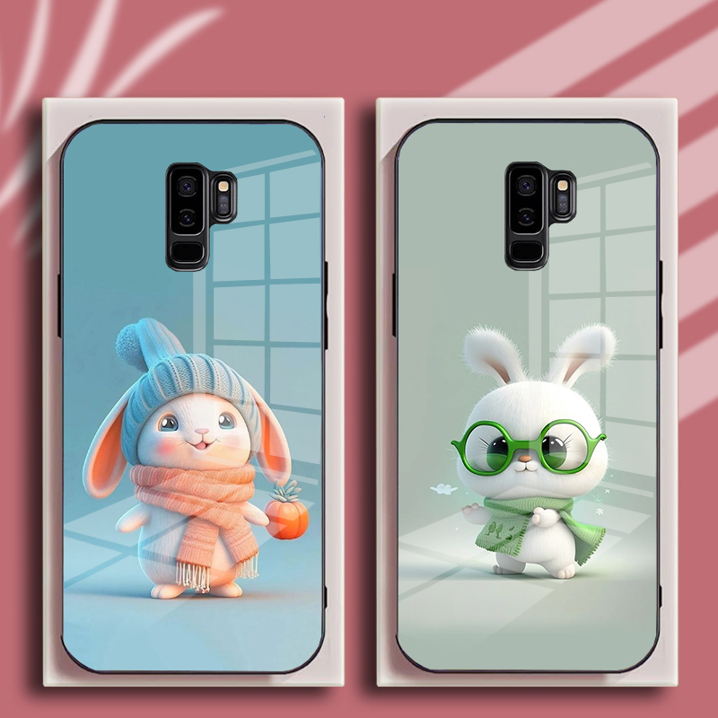 Ốp Lưng SAMSUNG S9, S9+ Mặt Kính Hình Thỏ CuTe Ngộ Nghĩnh, Phiên Bản Mới