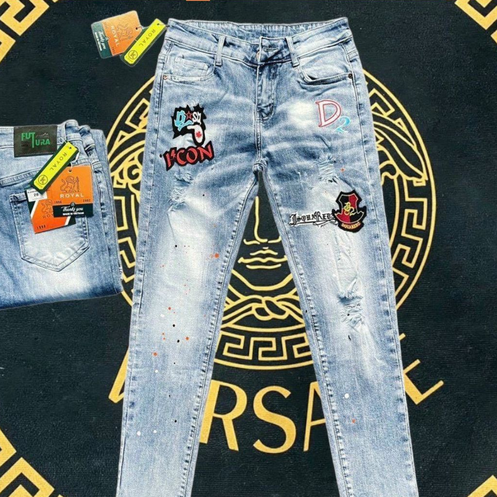 Quần jean nam EVI.SU dài thêu logo ông địa cao cấp mẫu mới hot trend chuẩn from hàng shop STORE_CHUYÊN SỈ