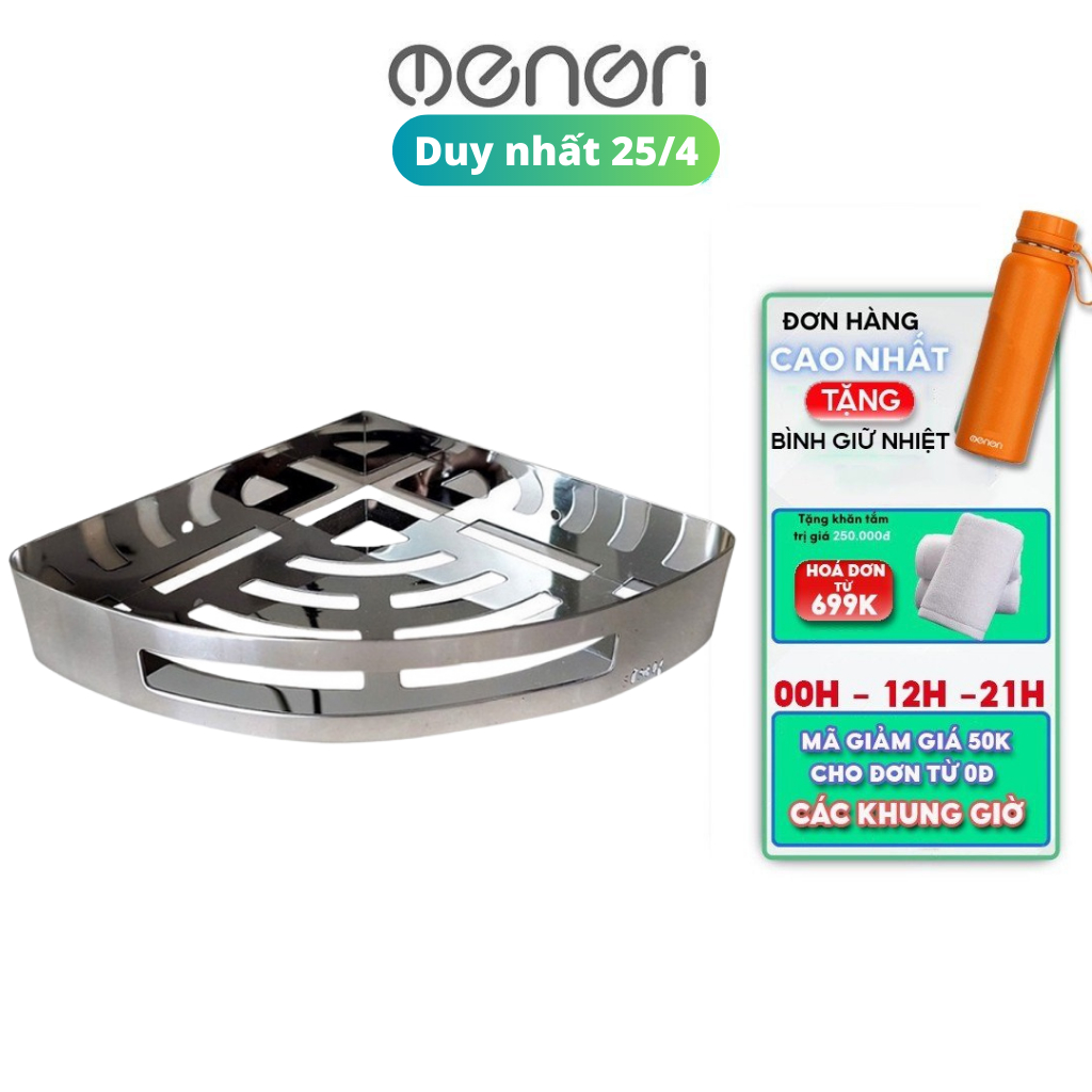 Kệ Góc INOX SUS304 Để Đồ Nhà Tắm Lắp Đặt Dán Tường Gạch Men Hoặc Khoan Vít Tường - OENON