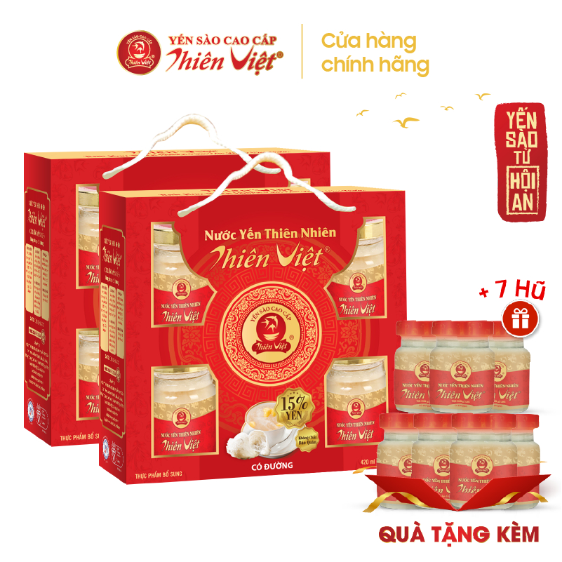Combo 2 Lốc Nước Yến Sào Thiên Việt cao cấp 15% yến tổ (12 hũ x 70ml)