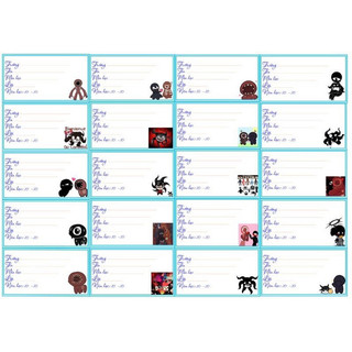 Nhãn vở hình Roblox Doors Ambush figure seek hide Rush Eyes Halt Jack Glitch/ nhãn vở Game Roblox Doors Ambush figure se