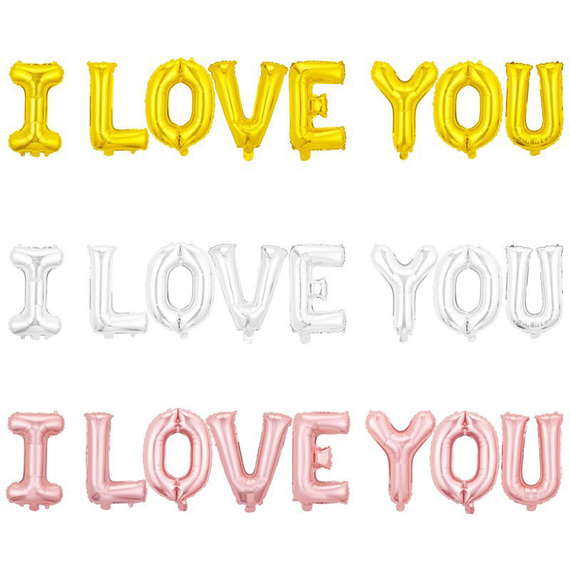 Set bóng chữ I Love You trang trí phòng cưới, tỏ tình hay sinh nhật