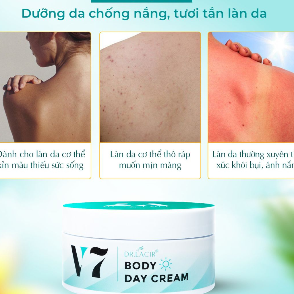 Kem Dưỡng Da Body Day Ban Ngày V7 DrLacir,V 7 DR LACIR SIÊU VI CHẤT,Cấp ẩm chăm sóc dưỡng trắng da,giúp da mềm mịn