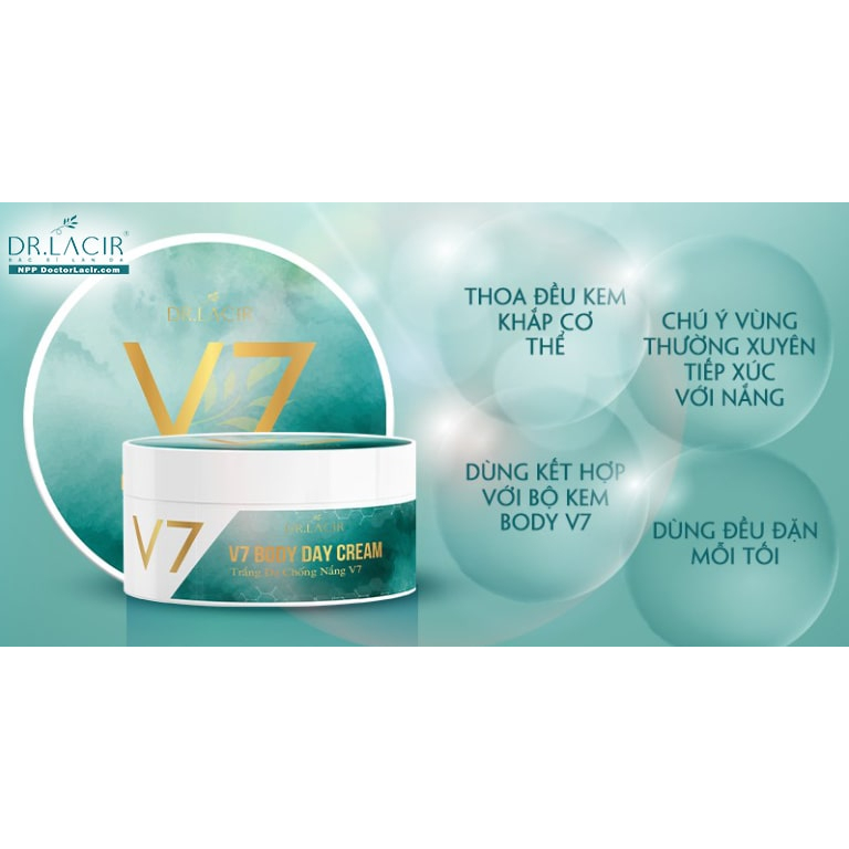 Kem Dưỡng Da Body Day Ban Ngày V7 DrLacir,V 7 DR LACIR SIÊU VI CHẤT,Cấp ẩm chăm sóc dưỡng trắng da,giúp da mềm mịn