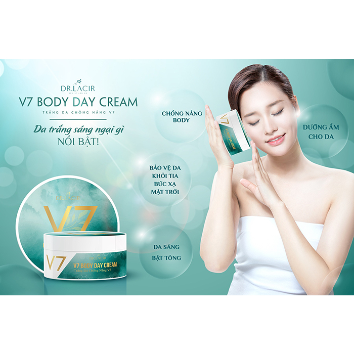 Kem Dưỡng Da Body Day Ban Ngày V7 DrLacir,V 7 DR LACIR SIÊU VI CHẤT,Cấp ẩm chăm sóc dưỡng trắng da,giúp da mềm mịn