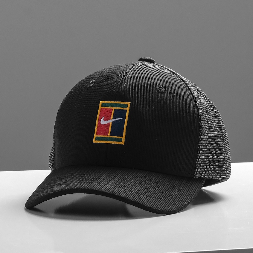 Nón kết logo thêu Nike Heritage, chất thun PC co giãn, 1 màu đen phối xám tiêu cực đẹp, dễ phối đồ hơp thời trang