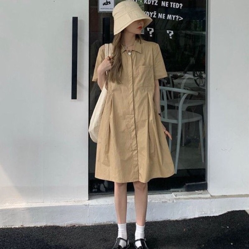 Đầm Sơ Mi Ullzang QC xả