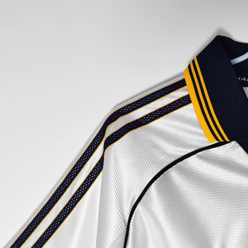 Áo bóng đá retro real 1998 vải Cotton Polyester thời trang blockcore