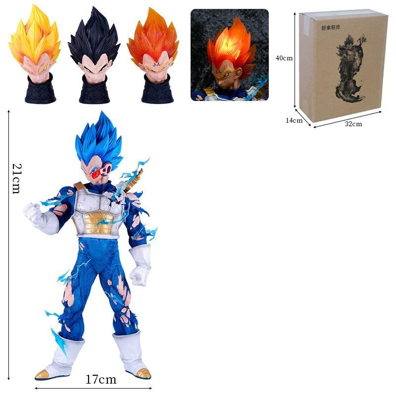 Mô hình Vegeta 55cm 3 đầu thay thế có đế vô cùng chắc chắn, có hộp màu - Mô hình Dragon Ball