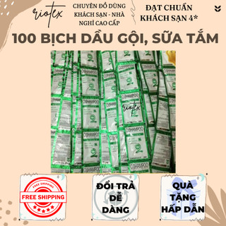 Combo 100 gói dầu gội, sữa tắm cho khách sạn, nhà nghỉ