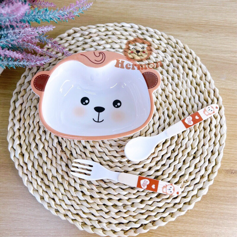 Set ăn dặm 5 chi tiết Hermon hình thú siêu đáng yêu cho bé ăn dặm