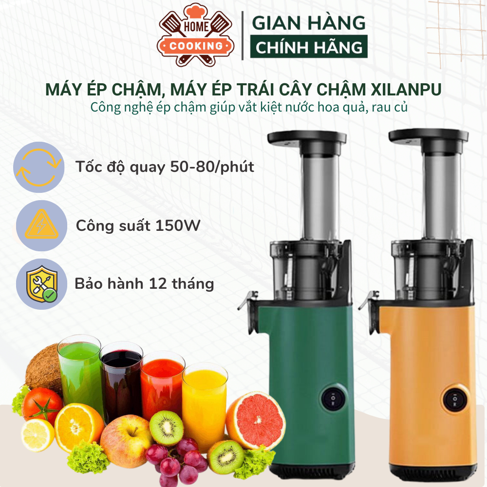 Máy ép chậm mini, máy ép hoa quả, rau củ quả tại nhà đa năng XILANPU chính hãng công suất 150w, bảo hành 12 tháng