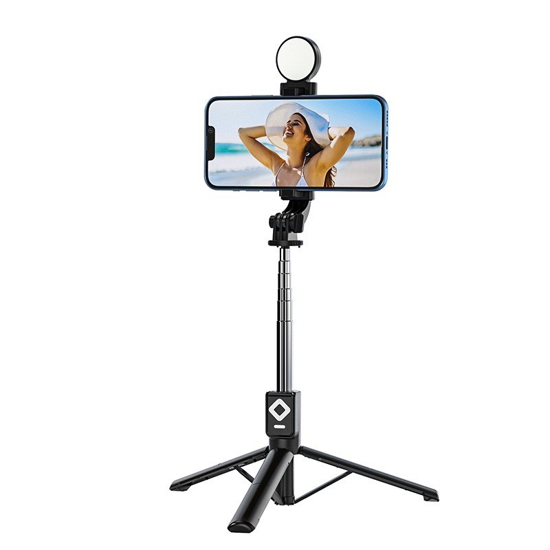 Gậy chụp ảnh 3 chân thế hệ mới, có đèn led trợ sáng, Gậy selfie chụp hình, tự sướng,bluetooth điều khiển từ xa