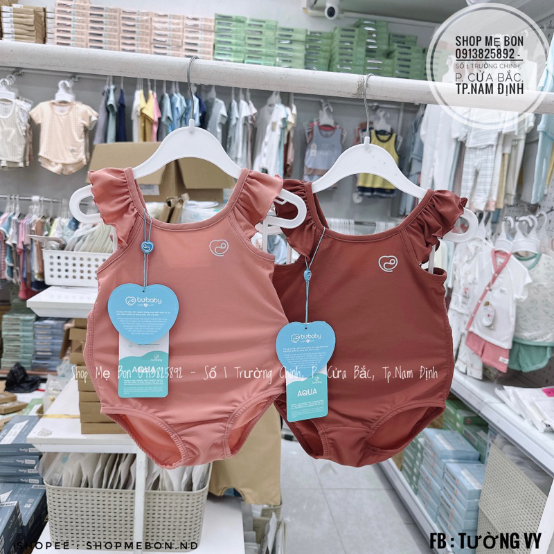 Bộ đồ bơi liền thân bé gái Bu Aqua [ Ảnh chụp thật ]