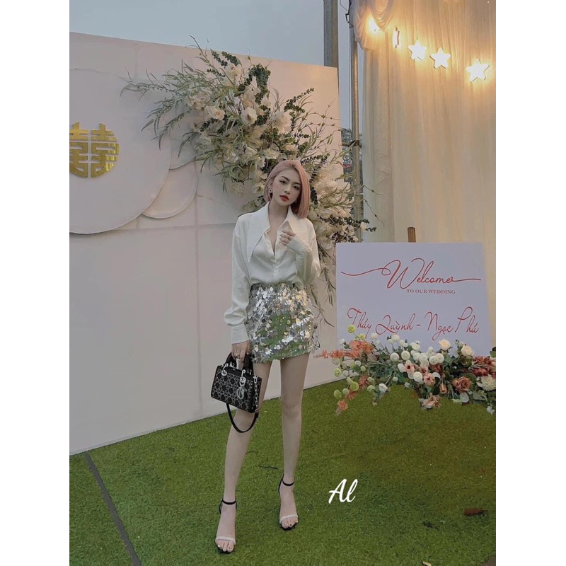 Chân váy kim sa siêu tôn dáng