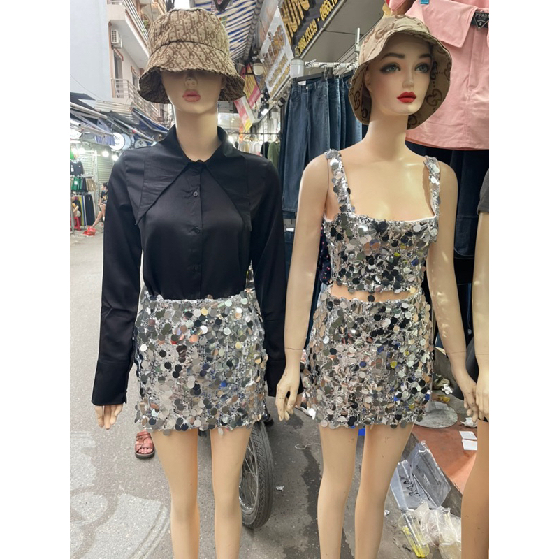 Chân váy kim sa siêu tôn dáng