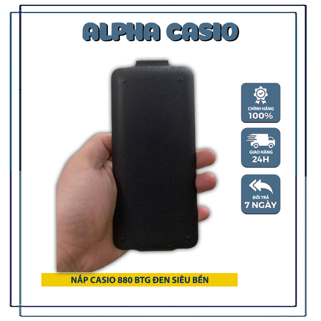 Nắp, Ốp máy tính casio 880 BTG màu đen, nắp casio không phai màu công nghệ in Nhật Bản hạn chế nứt, vỡ
