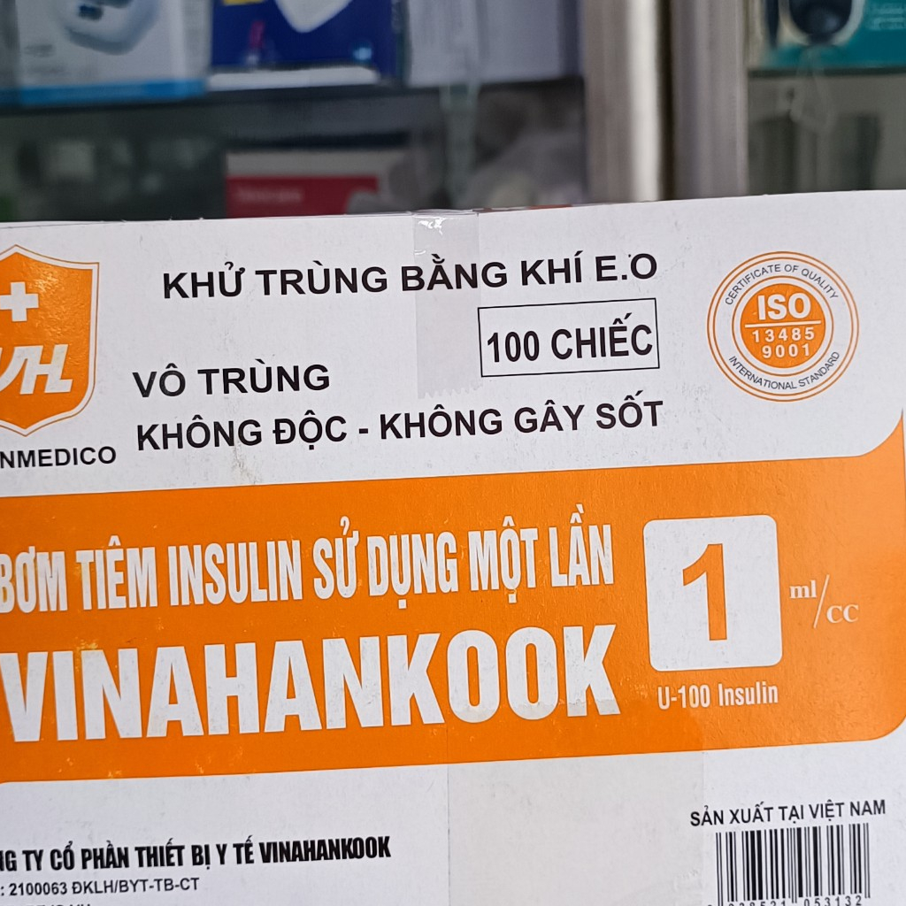 Kim tiểu đường Vinahancook dùng một lần tiệt trùng hộp 100 chiếc