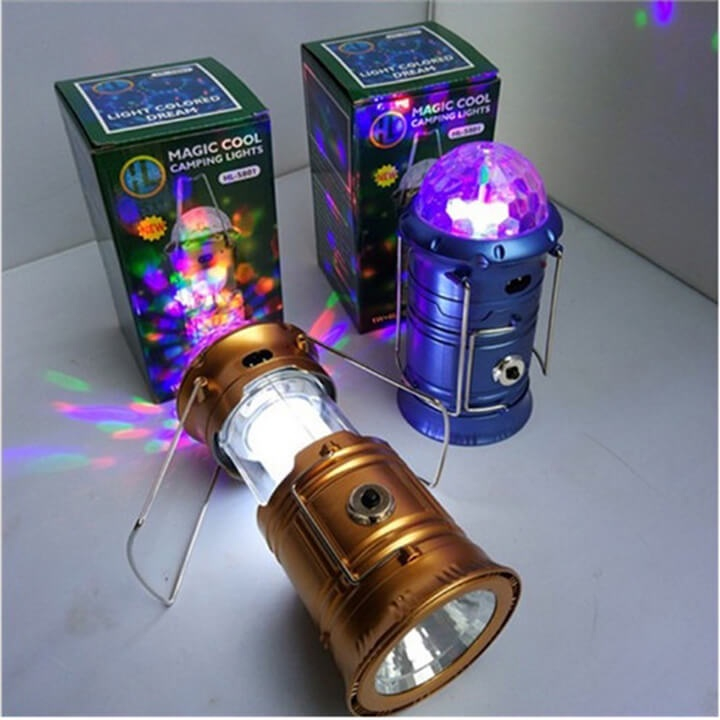 Đèn pin đa năng 4 trong 1 chớp Led sân khấu nhiều màu, đèn pin cầm tay, đèn pin xách tay kiêm sạc dự