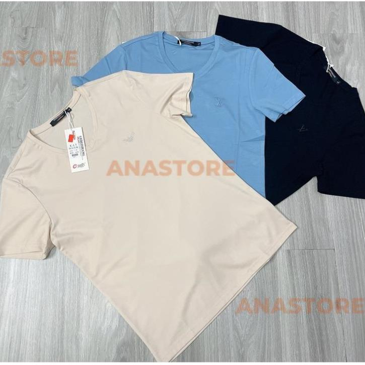 Áo thun nam tay ngắn cổ tim vải cotton mềm mịn, áo phông cổ tim hàng quảng châu ANASTORE