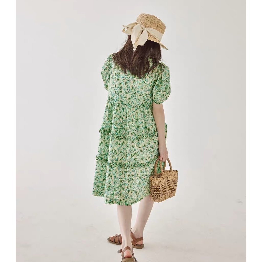 Váy đầm bé gái hoa nhí xanh 9-36 kg size nhí nhỡ đại G32