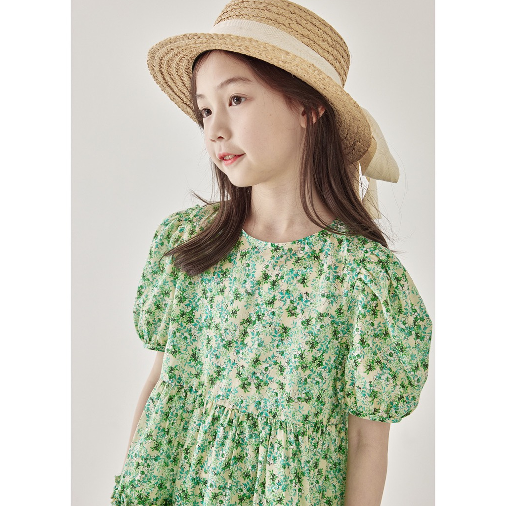 Váy đầm bé gái hoa nhí xanh 9-36 kg size nhí nhỡ đại G32