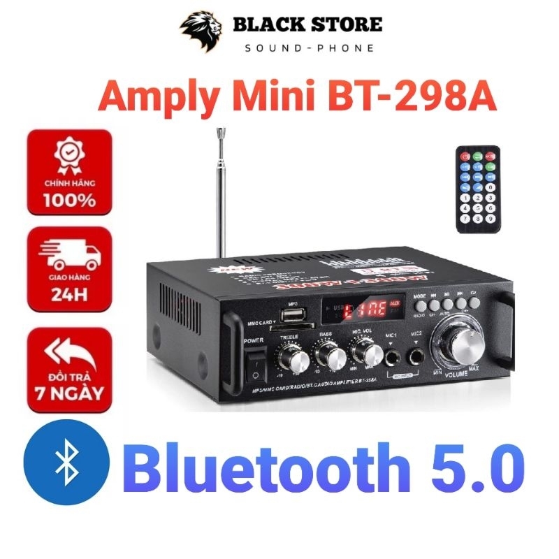 Amply Mini Bluetooth BT-298A có hát Karaoke, Âm thanh Stereo sống động