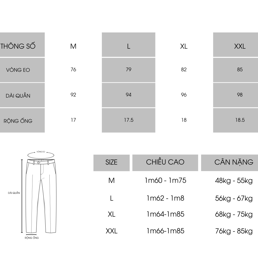 Quần baggy nam LAMONTE co giãn chống nhăn, không bai xù - LJS001
