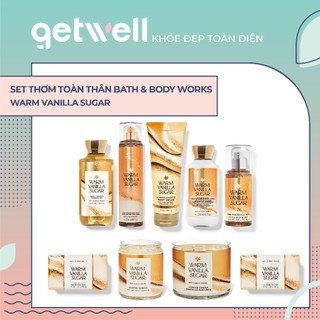 WARM VANILLA SUGAR | Sản Phẩm Tắm Dưỡng Xịt Thơm Toàn Thân Nến thơm phòng Bath & Body Works